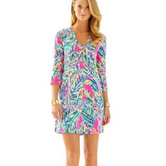 Lilly Pulitzer Dresses & Skirts - LILLY PULITZER ROSSMORE DRESS MULTI PALM READER SIZE SMALL